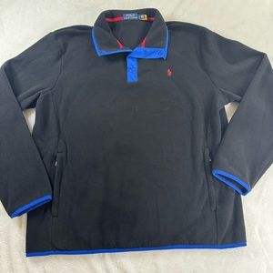 Polo Ralph Lauren Mens Size Large Fleece 1/4 Snap Polar Pullover Sweater Jacket